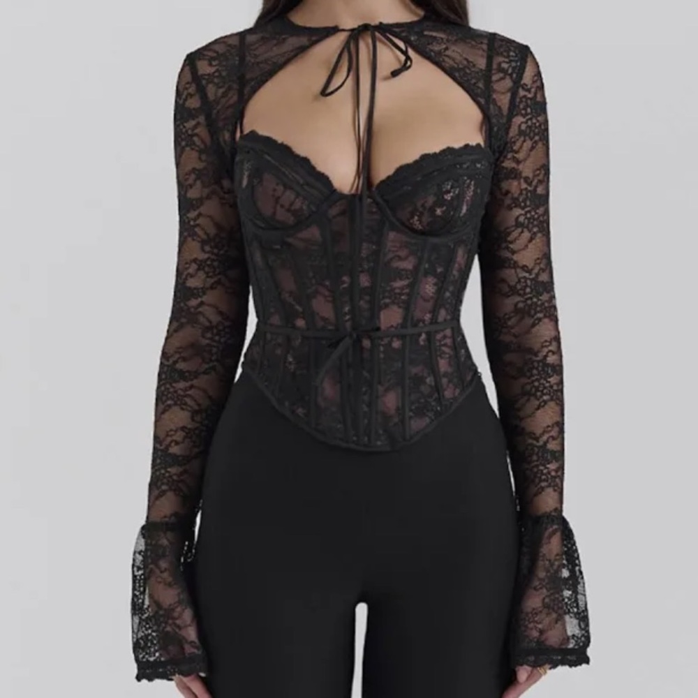 House of CB Black Lace corset Top